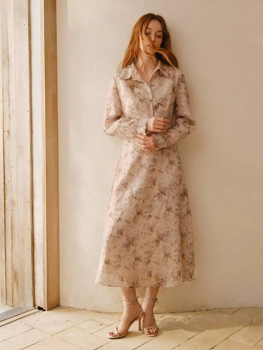Womens Mid-Length Tie-Dye Textured Shirt Dress With Waist Cinching
Womens Mid-Length Tie-Dye Textured Shirt Dress With Waist Cinching