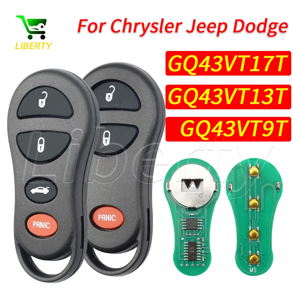 Liberty 315MHz GQ43VT9T GQ43VT13T GQ43VT17T Car Remote Key Fob for Chrysler Voyager Cruiser for Dodge Ram Dakota Jeep Cherokee
Liberty 315MHz GQ43VT9T GQ43VT13T GQ43VT17T Car Remote Key Fob for Chrysler Voyager Cruiser for Dodge Ram Dakota Jeep Cherokee