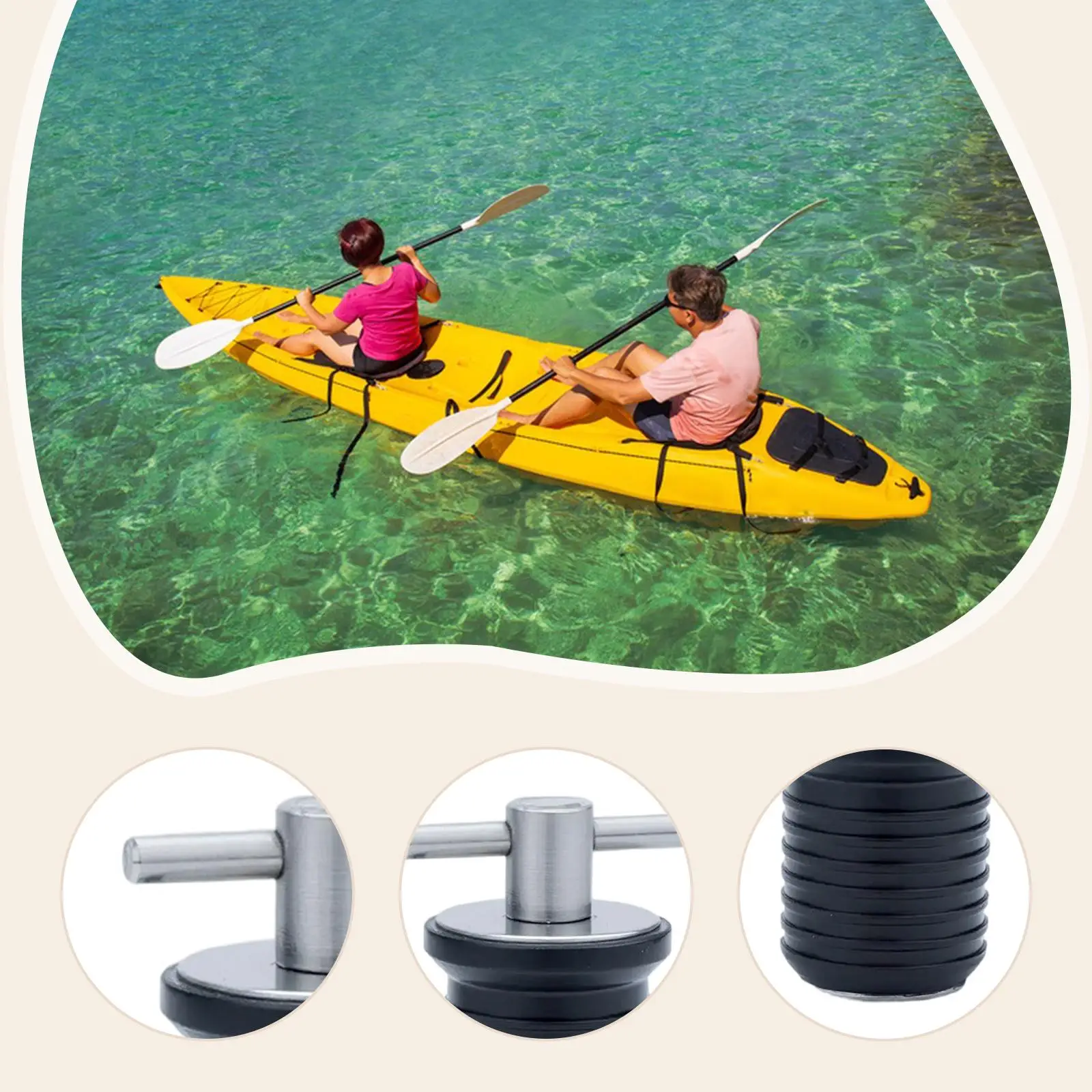 Twist Drain Plug T Shaped Handle Parts for 1" Hole Deck Drain Stopper for Dinghy Marine Livewell Bilge Transom Kayaks
Twist Drain Plug T Shaped Handle Parts for 1" Hole Deck Drain Stopper for Dinghy Marine Livewell Bilge Transom Kayaks
