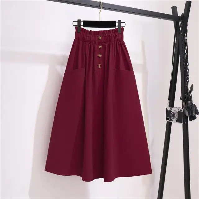 2026 Summer New Elastic Waist Loose Skirt Women Cotton Linen Buttons Skirts Ladies Fashion Pockets Thin A-line Skirts U77
2026 Summer New Elastic Waist Loose Skirt Women Cotton Linen Buttons Skirts Ladies Fashion Pockets Thin A-line Skirts U77
