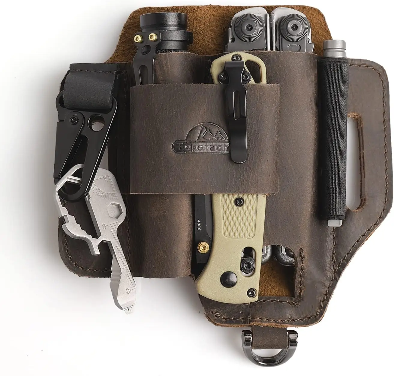 Leather Multitool Sheath, EDC Belt Organizer for Work and Daily Use, Pocket Organizer for Flashlight and Multitool, Dark Brown
Leather Multitool Sheath, EDC Belt Organizer for Work and Daily Use, Pocket Organizer for Flashlight and Multitool, Dark Brown