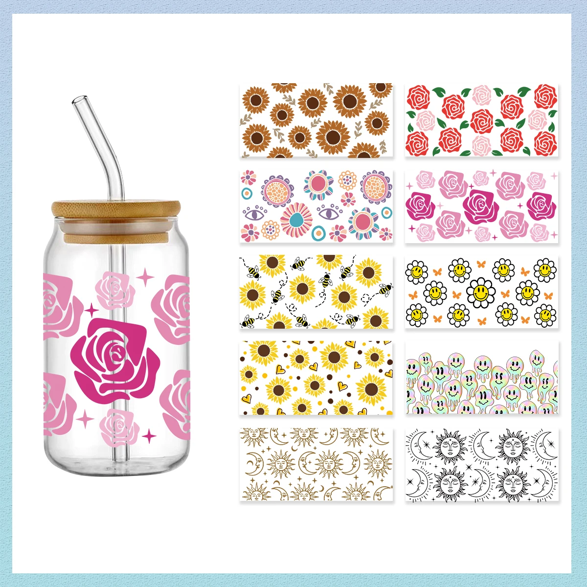 Colorful flowers Theme UV DTF Cup Wrap Can DIY Waterproof Easy To Use Custom Decals bulk dtf wraps Stickers
Colorful flowers Theme UV DTF Cup Wrap Can DIY Waterproof Easy To Use Custom Decals bulk dtf wraps Stickers