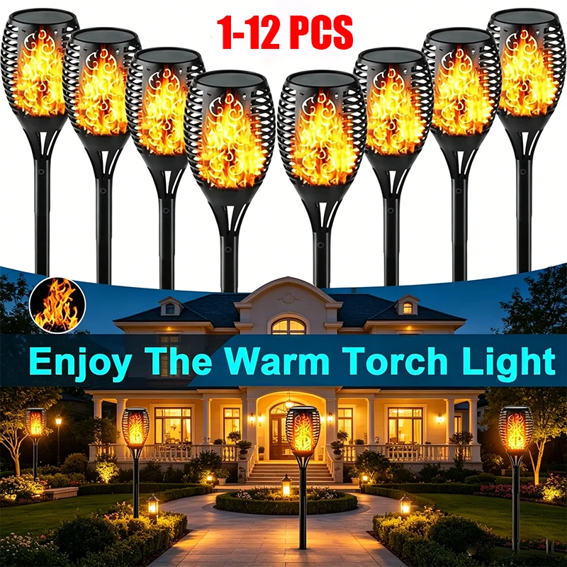 12LED Solar Flame Torch Light Flickering Light 1-12 PCS Waterproof Garden Decoration Outdoor Lawn Path Yard Patio Floor Lamp
12LED Solar Flame Torch Light Flickering Light 1-12 PCS Waterproof Garden Decoration Outdoor Lawn Path Yard Patio Floor Lamp