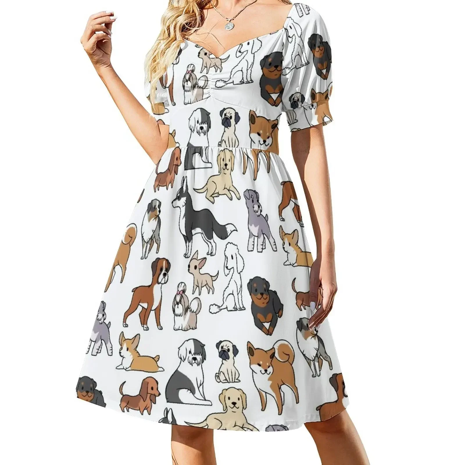 Dogs Short-Sleeved Dress dress for woman chic and elegant evening dress luxury dresses dresses for official occasions
Dogs Short-Sleeved Dress dress for woman chic and elegant evening dress luxury dresses dresses for official occasions