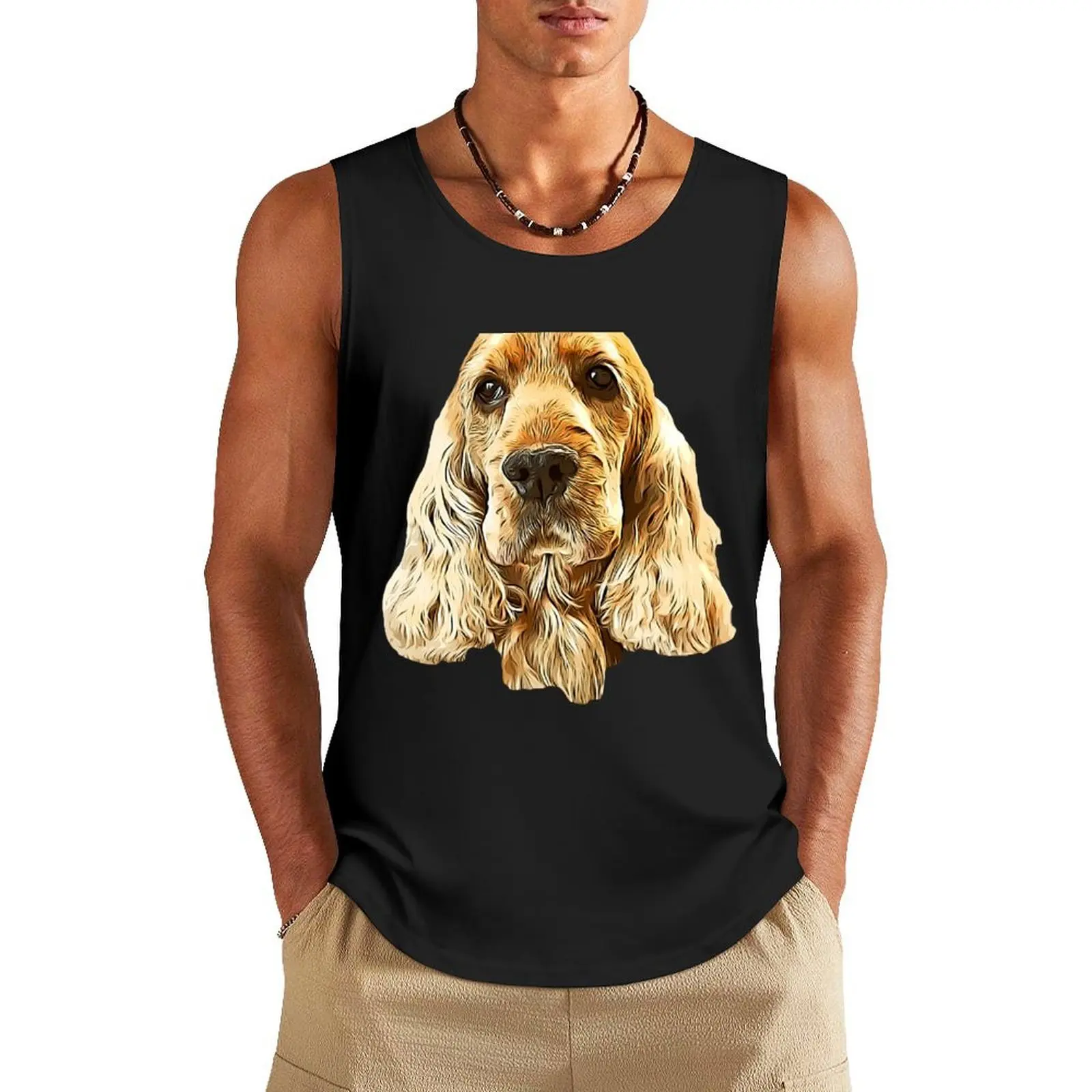Gold Cocker Spaniel Tank Top sports vest Man summer clothes anime gym gym training accessories
Gold Cocker Spaniel Tank Top sports vest Man summer clothes anime gym gym training accessories
