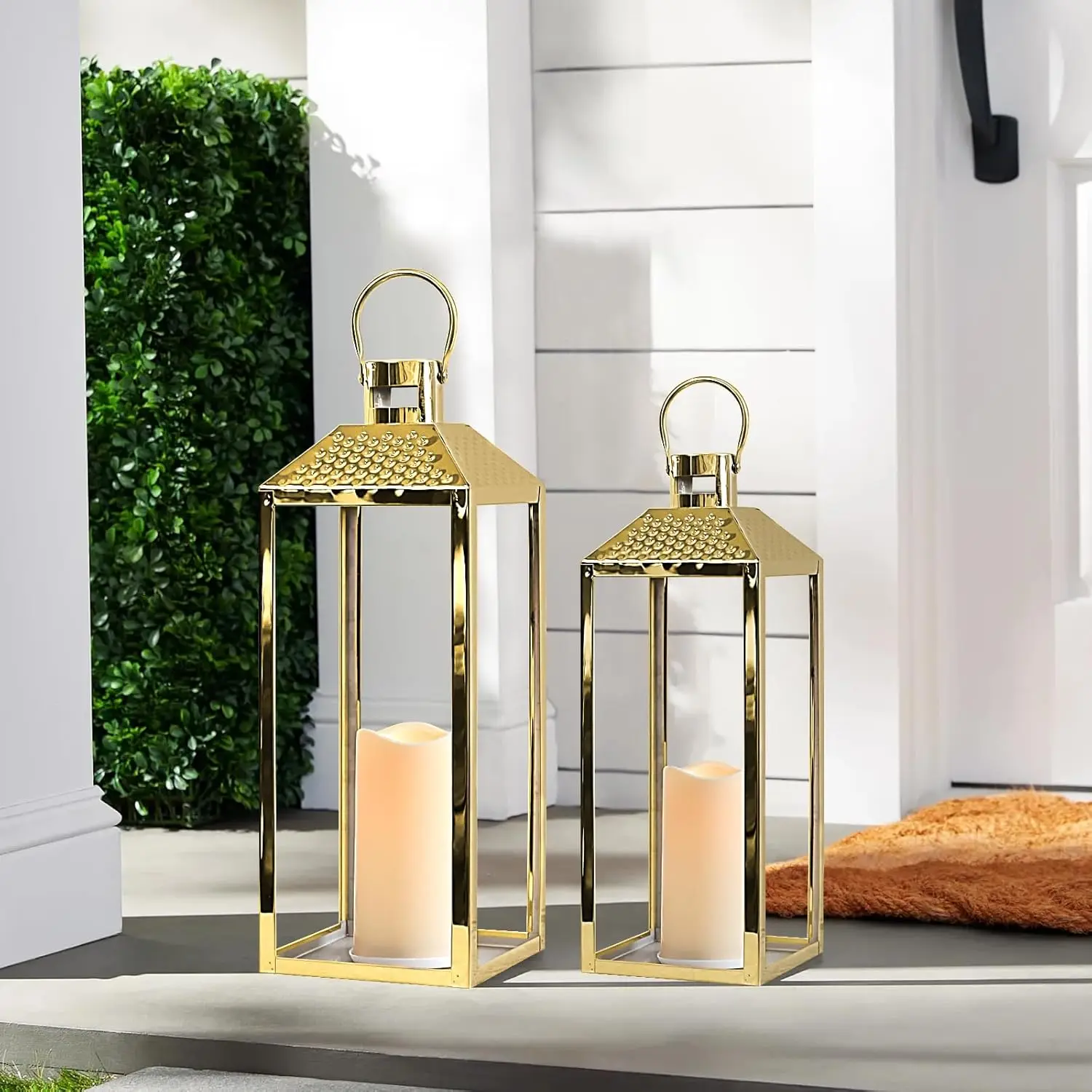 Lanterns Decorative Outdoor Set of 2 19’’&15.5’’ with LED Candles Large Decorative Candle Lanterns for Living Room Indoor
Lanterns Decorative Outdoor Set of 2 19’’&15.5’’ with LED Candles Large Decorative Candle Lanterns for Living Room Indoor