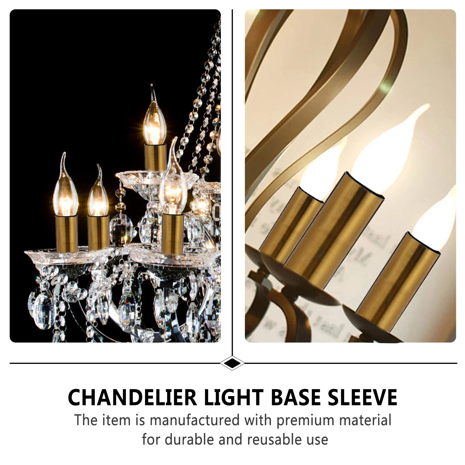 6Pcs Chandelier Lamp Base Sleeve Strong Durable Lamp Holder Cover Heat Resistant for Retro Crystal Chandelier Lighting
6Pcs Chandelier Lamp Base Sleeve Strong Durable Lamp Holder Cover Heat Resistant for Retro Crystal Chandelier Lighting
