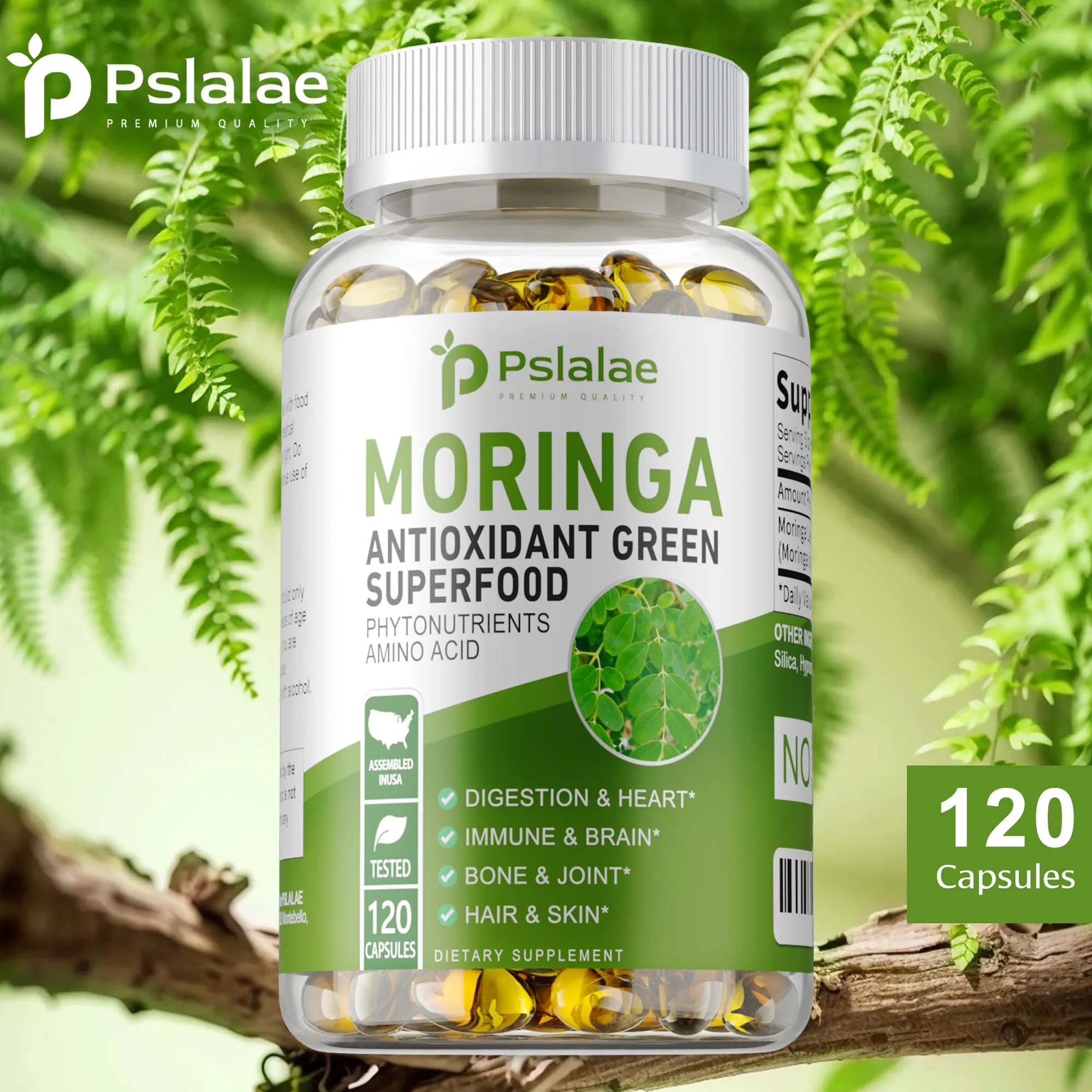 Moringa Capsules - Helps Heart and Brain Health, Promotes Digestive Health, Boosts Energy and Immunity, Gluten-free, Non-GMO
Moringa Capsules - Helps Heart and Brain Health, Promotes Digestive Health, Boosts Energy and Immunity, Gluten-free, Non-GMO