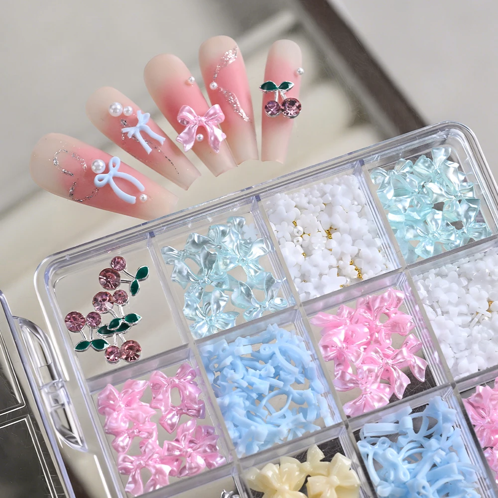 1Box Colorful Bow Nail Art Charms Cherry/Gummy Bear/Five-petaled Flower Nail Decoration Set For DIY Manicure & Salon Nail Design
1Box Colorful Bow Nail Art Charms Cherry/Gummy Bear/Five-petaled Flower Nail Decoration Set For DIY Manicure & Salon Nail Design
