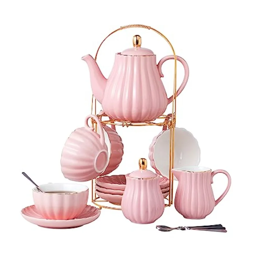8 OZ Fine China Purple Coffee Cup/Teacup Set for Tea/Coffee Service, Includes Cups Saucer, Teapot, Sugar Bowl, Cream Pitcher, T
8 OZ Fine China Purple Coffee Cup/Teacup Set for Tea/Coffee Service, Includes Cups Saucer, Teapot, Sugar Bowl, Cream Pitcher, T
