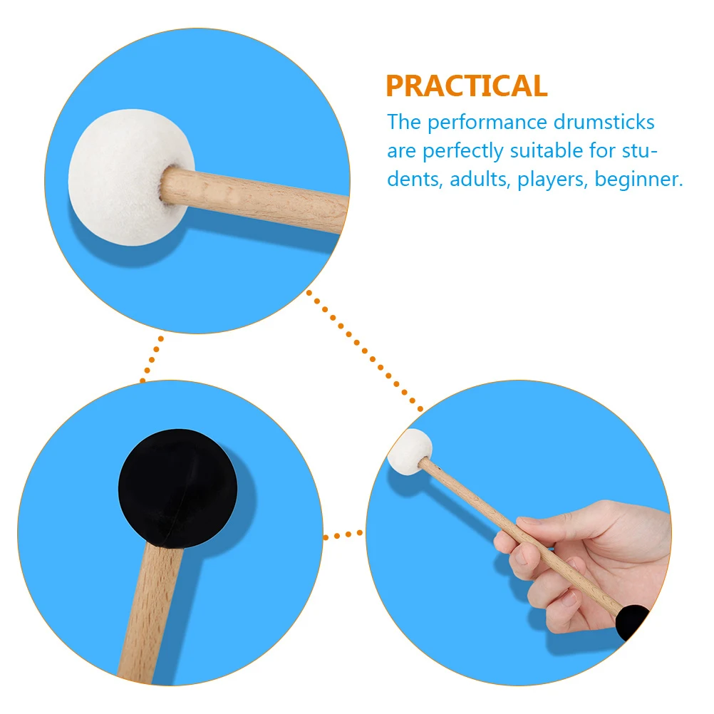 Double-ended Felt Rubber Drum Mallet Wooden Handle for Bass Snare Percussion Instruments Lightweight Portable Replacement Stick
Double-ended Felt Rubber Drum Mallet Wooden Handle for Bass Snare Percussion Instruments Lightweight Portable Replacement Stick