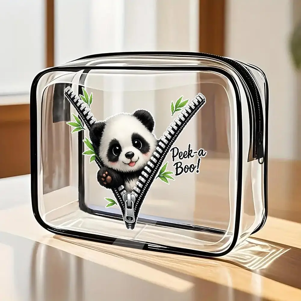 Toiletry Bag Cute For Panda PeekABoo Clear Cosmetic Bag Kawaii Playful Design With Bamboo And Zipper Graphic Portable Zippered O
Toiletry Bag Cute For Panda PeekABoo Clear Cosmetic Bag Kawaii Playful Design With Bamboo And Zipper Graphic Portable Zippered O