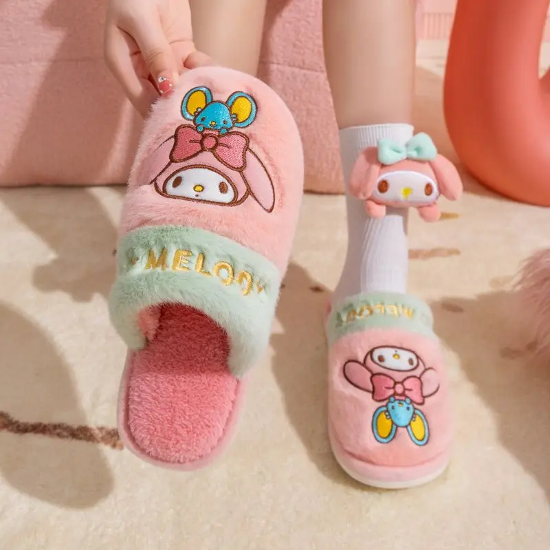 Sanrio My Melody Cotton Slippers Kuromi Cinnamoroll Anime Indoor Warm Non-Slip Shoes Girl Heart Cartoon Cute Home Gift for Kids
Sanrio My Melody Cotton Slippers Kuromi Cinnamoroll Anime Indoor Warm Non-Slip Shoes Girl Heart Cartoon Cute Home Gift for Kids