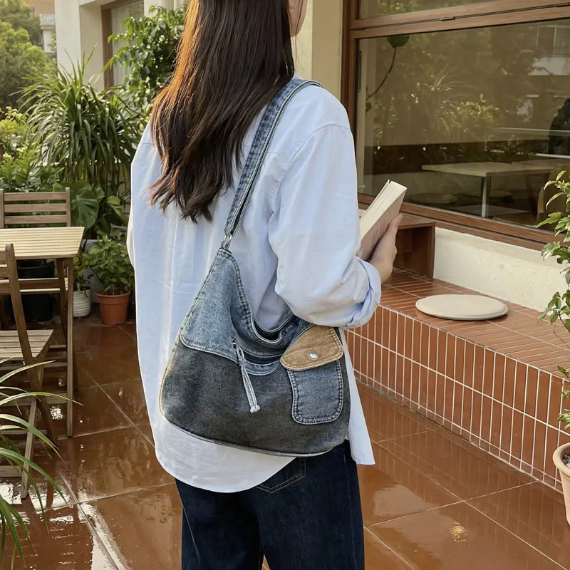 Двухцветная джинсовая женская сумка, сумка через плечо в стиле пэчворк, джинсовая сумка-мессенджер, эко-сумка Y2K, корейская сумка-шоппер, дизайнерская сумка с карманами для путешествий
Двухцветная джинсовая женская сумка, сумка через плечо в стиле пэчворк, джинсовая сумка-мессенджер, эко-сумка Y2K, корейская сумка-шоппер, дизайнерская сумка с карманами для путешествий