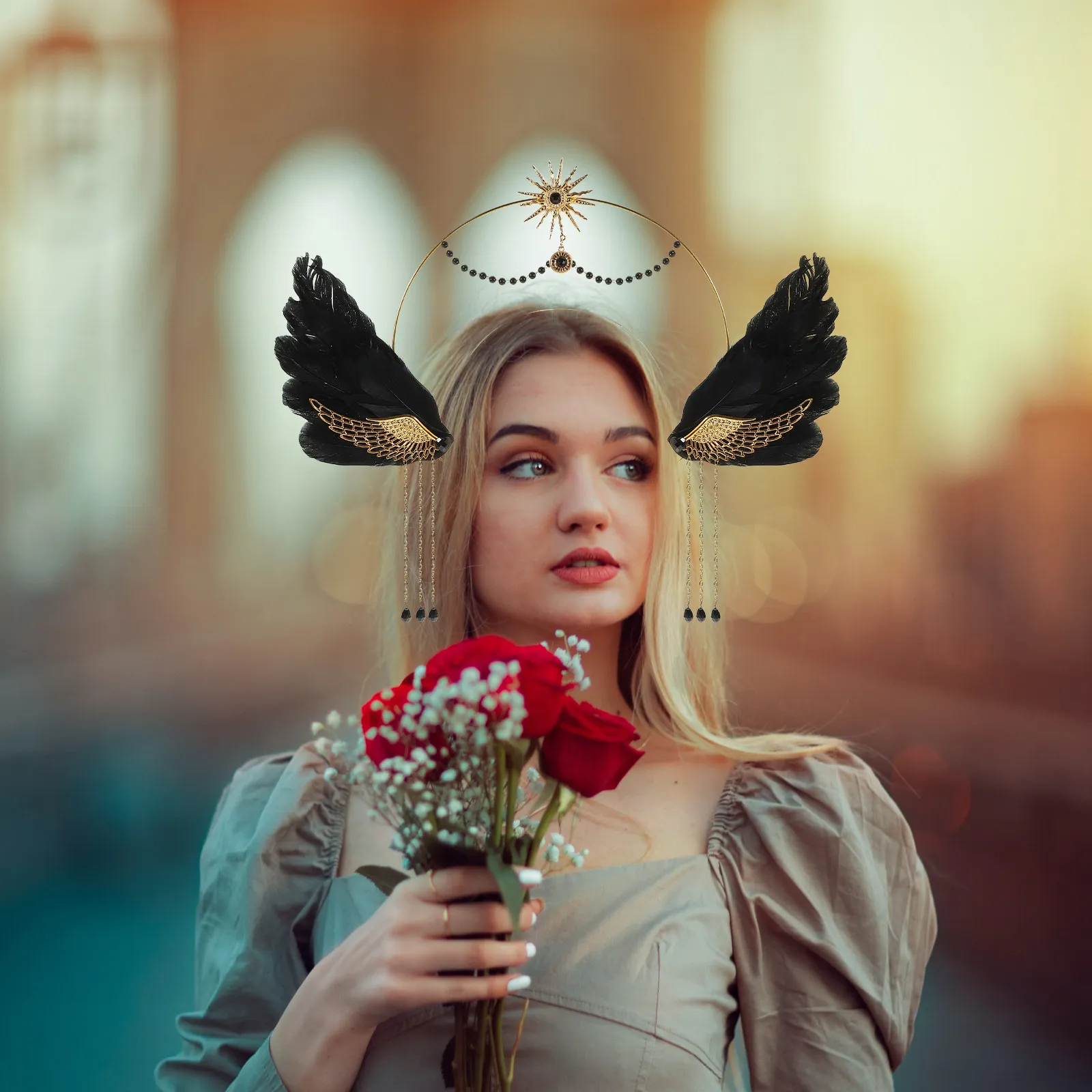 Головной убор-корона с перьями в готическом стиле, повязка для волос для косплея, праздничный головной убор для взрослых женщин на Хэллоуин и карнавал
Головной убор-корона с перьями в готическом стиле, повязка для волос для косплея, праздничный головной убор для взрослых женщин на Хэллоуин и карнавал