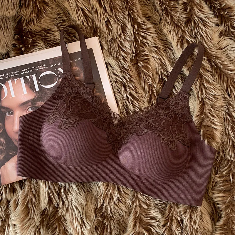 Comfort Seamless Push Up Bra, Lace Ribbed Sexy, Jelly Strip Support, Anti Sagging Side Smoothing for Small Bust, Breathable Wear
Comfort Seamless Push Up Bra, Lace Ribbed Sexy, Jelly Strip Support, Anti Sagging Side Smoothing for Small Bust, Breathable Wear