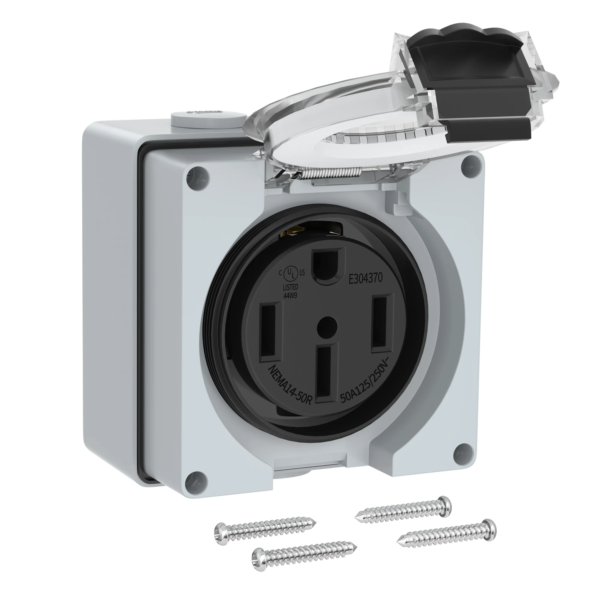 50 Amp Generator RV Power Inlet Box Plastic Waterproof Switch Socket Outdoor Power Outlet Box With 14-50R Receptacle