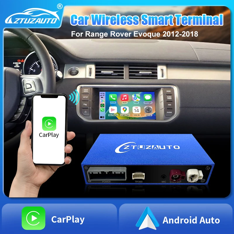 Wireless Carplay Android Auto For Range Rover Evoque 2012-2018 Mirroring Smart Car Play Systems Kit Upgrade Plug and Play