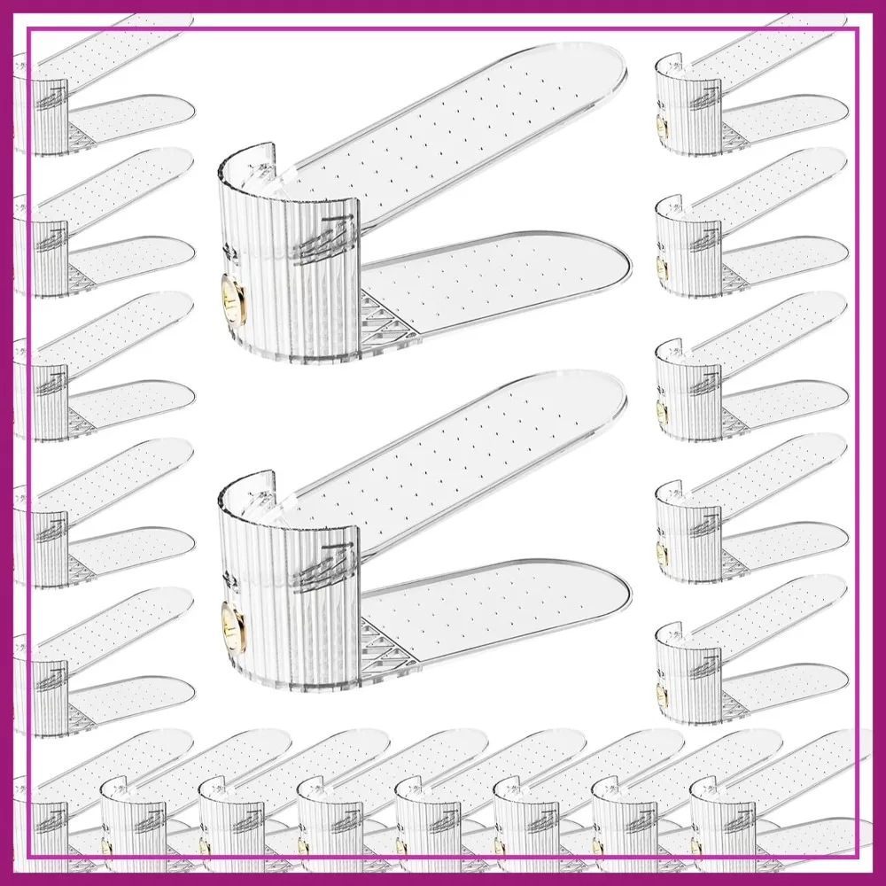 Adjustable Shoe Organizer, 20 Pack, Space Saver Double Deck Riser for Closet
Adjustable Shoe Organizer, 20 Pack, Space Saver Double Deck Riser for Closet