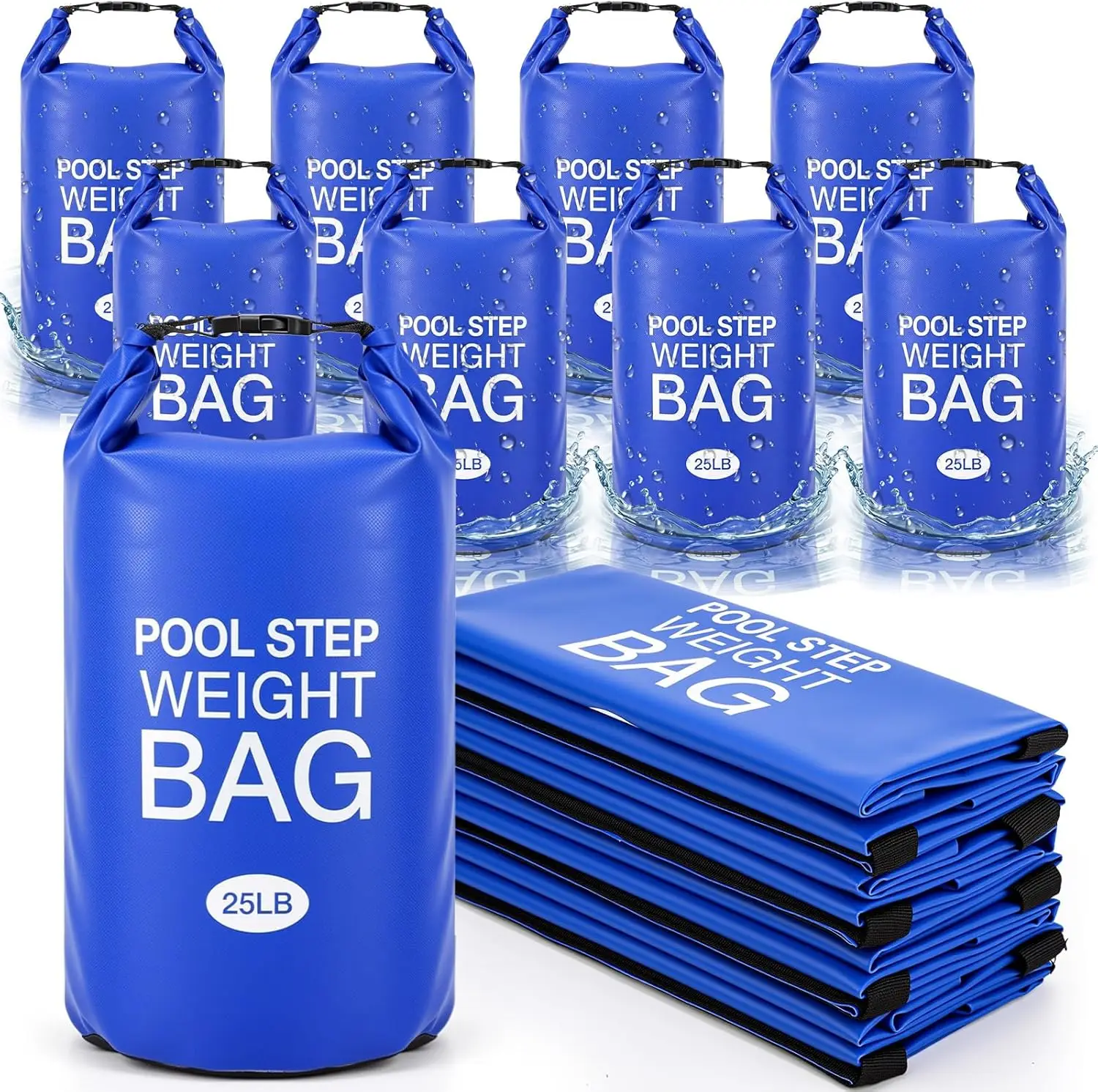 8 Pack Heavy Duty Pool Ladder Weights Sand Bags with Handles Waterproof Foldable
8 Pack Heavy Duty Pool Ladder Weights Sand Bags with Handles Waterproof Foldable