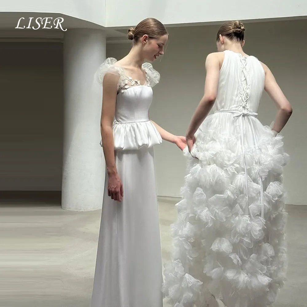 Liser Short Sleeves A-Line Elegant Korea Wedding Dresses Silk Satin Simple Bridal Dresses 웨딩드레스 Customized Corset Back
Liser Short Sleeves A-Line Elegant Korea Wedding Dresses Silk Satin Simple Bridal Dresses 웨딩드레스 Customized Corset Back