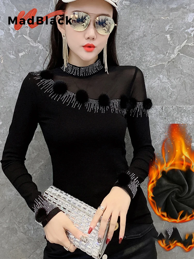 MadBlack-Women European Brushed T-Shirt, Sexy Stand Diamond Fur Ball, Streetwear Long Sleeve Slim M-3XL Tee, 2025 Fall T5O842CC
MadBlack-Women European Brushed T-Shirt, Sexy Stand Diamond Fur Ball, Streetwear Long Sleeve Slim M-3XL Tee, 2025 Fall T5O842CC