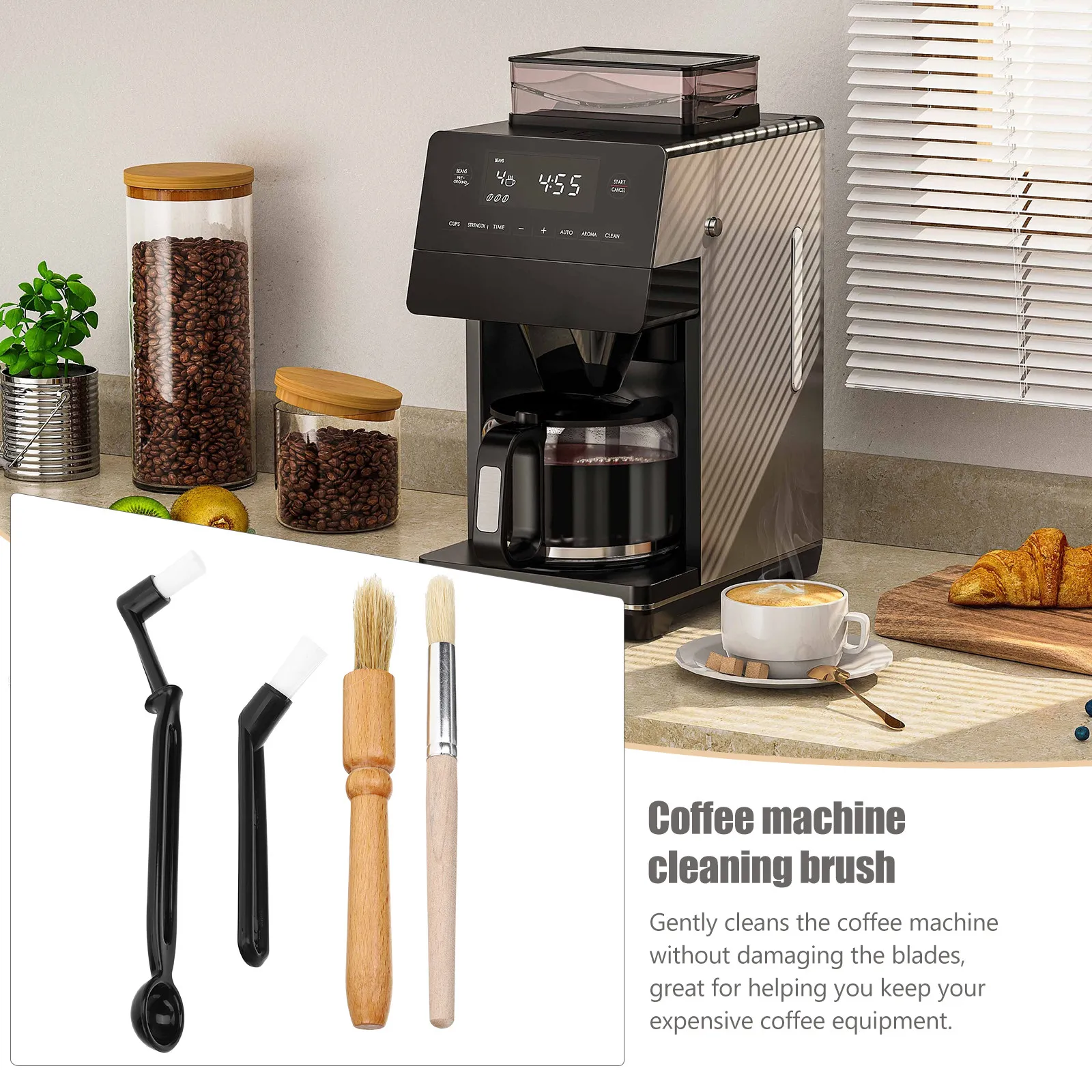 Набор из 1 щетки для чистки кофемашин: для всех щелей, с тонкой щетиной, круглая ручка, идеально подходит для эспрессо-машин, кофемолок, для удаления порошковых загрязнений
Набор из 1 щетки для чистки кофемашин: для всех щелей, с тонкой щетиной, круглая ручка, идеально подходит для эспрессо-машин, кофемолок, для удаления порошковых загрязнений