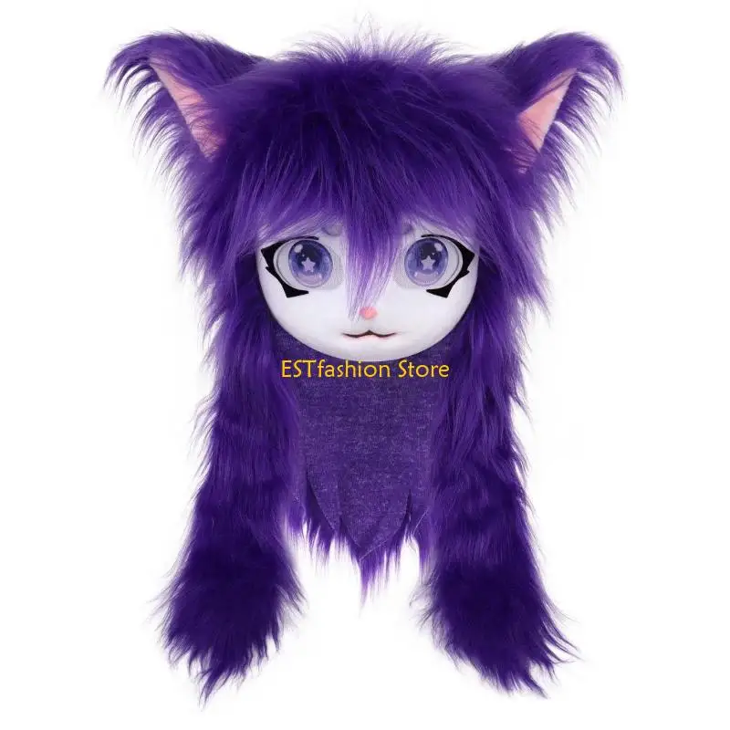 Y5GC Faux Furs Animal Head Mask Furry Fursuit Plush Cats Foxes Mask Headgear Halloween Party Cosplay Costume Accessories Gift
Y5GC Faux Furs Animal Head Mask Furry Fursuit Plush Cats Foxes Mask Headgear Halloween Party Cosplay Costume Accessories Gift