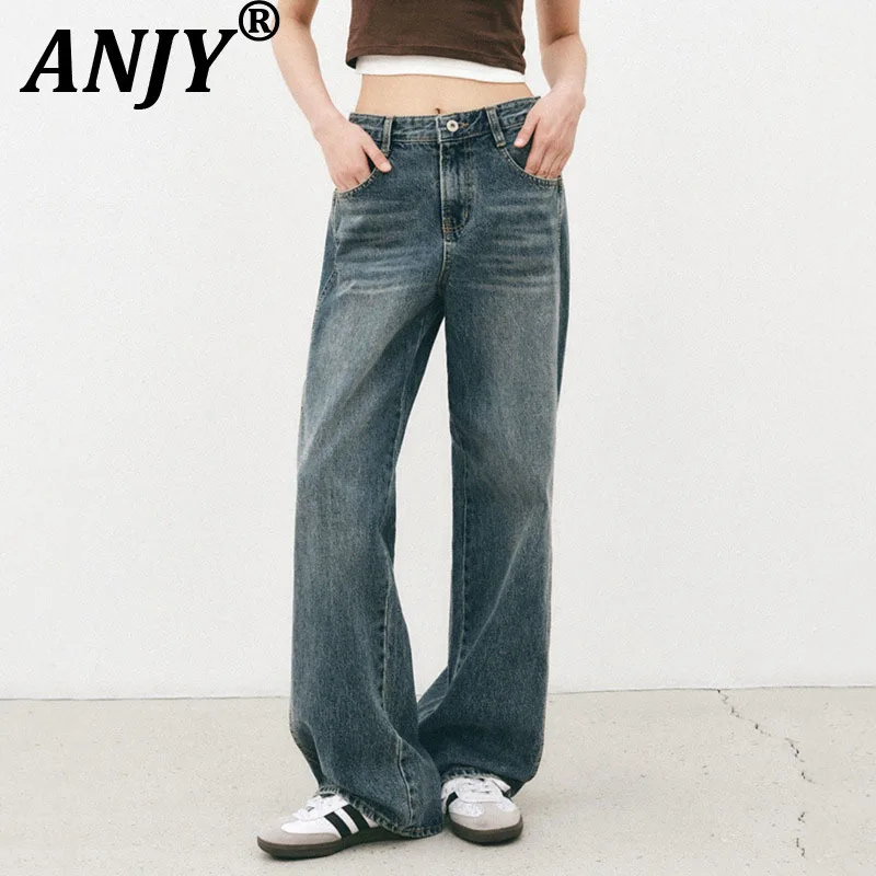 ANJY Autumn New Women Casual Jeans Straight Slimming Washed Denim Versatile Vintage Elegant Stylish High Street Chic Pants A9710
ANJY Autumn New Women Casual Jeans Straight Slimming Washed Denim Versatile Vintage Elegant Stylish High Street Chic Pants A9710