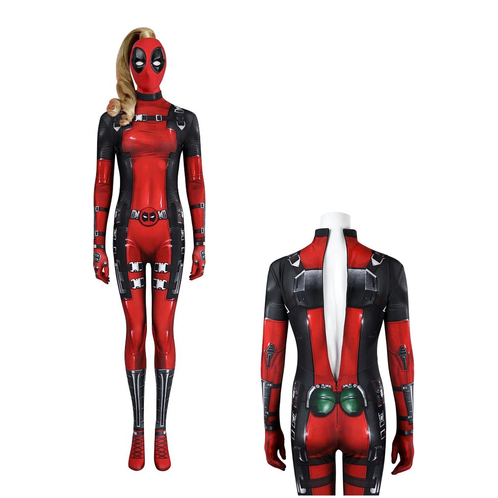 Adult Female Death Cosplay Wade Fantasy Wilson Helmet Halloween Party 3D Printed Tight Jumpsuit Belt Costume Zentai
Adult Female Death Cosplay Wade Fantasy Wilson Helmet Halloween Party 3D Printed Tight Jumpsuit Belt Costume Zentai
