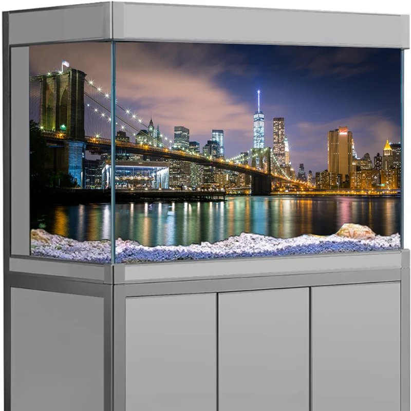 Aquarium Background Sticker PVC Fish Tank Backdrop Poster City Night View Brooklyn Bridge 3D Landscape Self-Adhesive
Aquarium Background Sticker PVC Fish Tank Backdrop Poster City Night View Brooklyn Bridge 3D Landscape Self-Adhesive