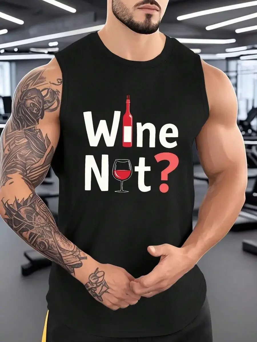 Mens Wine Not Graphic Tank Top - Black Sleeveless Gym Shirt With Wine Bottle And Glass Design
Mens Wine Not Graphic Tank Top - Black Sleeveless Gym Shirt With Wine Bottle And Glass Design