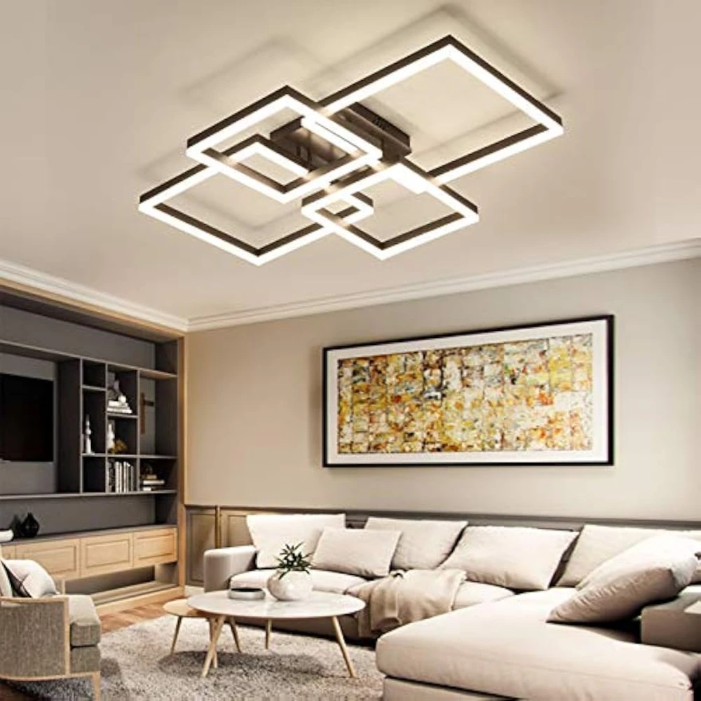 4 Squares Geometric LED Ceiling Light, 70W Dimmable Metal Acrylic Lampshade Remote Control Flush Mount Ceiling Light Fixture
4 Squares Geometric LED Ceiling Light, 70W Dimmable Metal Acrylic Lampshade Remote Control Flush Mount Ceiling Light Fixture