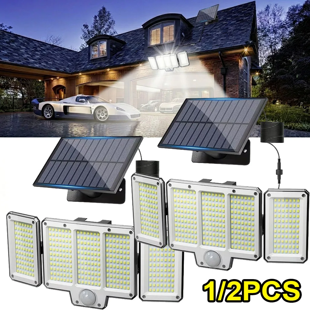 1/2pcs Outdoor Solar Motion Sensor Street Lights - 323 LED, 3 Adjustable Lamp Heads, IP65 Waterproof, Detachable Solar Powered Floodlight, 3 Lighting Mode, 270 Wide Angle Security Lamp, for Garden Patio Yard Street Outside Catering, Garage, Porch
1/2pcs Outdoor Solar Motion Sensor Street Lights - 323 LED, 3 Adjustable Lamp Heads, IP65 Waterproof, Detachable Solar Powered Floodlight, 3 Lighting Mode, 270 Wide Angle Security Lamp, for Garden Patio Yard Street Outside Catering, Garage, Porch