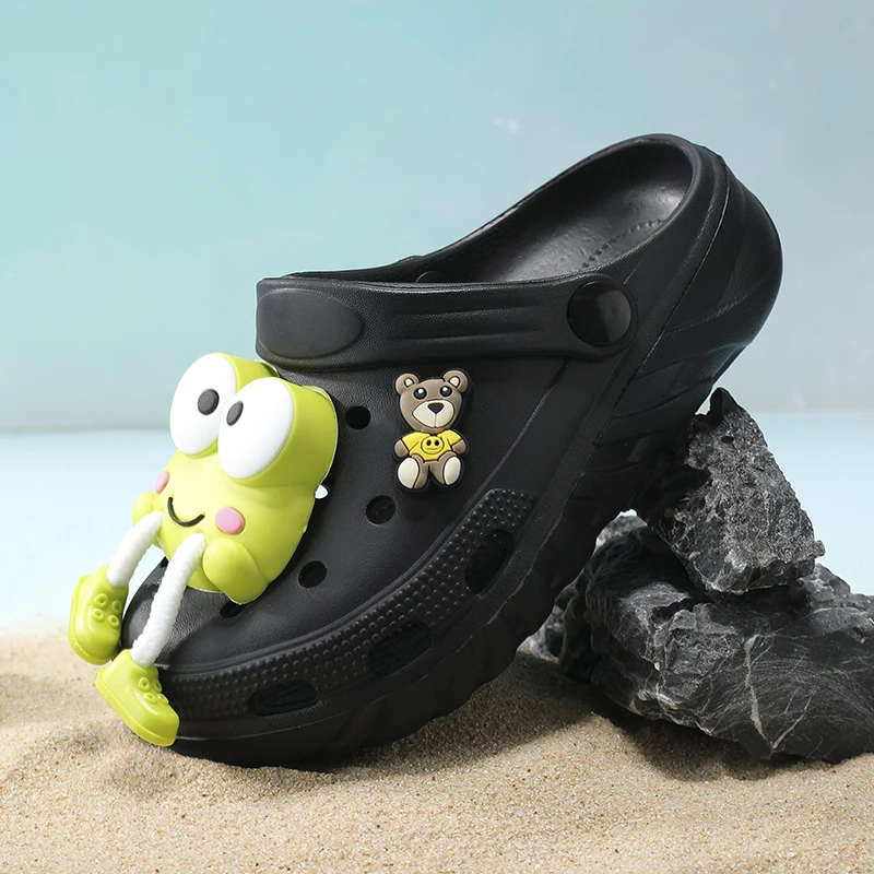 Детские летние сандалии с милыми мультяшными подвесками, сабо для детей, нескользящие, быстросохнущие, из ЭВА, садовая обувь для мальчиков и девочек, тапочки для детей
Детские летние сандалии с милыми мультяшными подвесками, сабо для детей, нескользящие, быстросохнущие, из ЭВА, садовая обувь для мальчиков и девочек, тапочки для детей