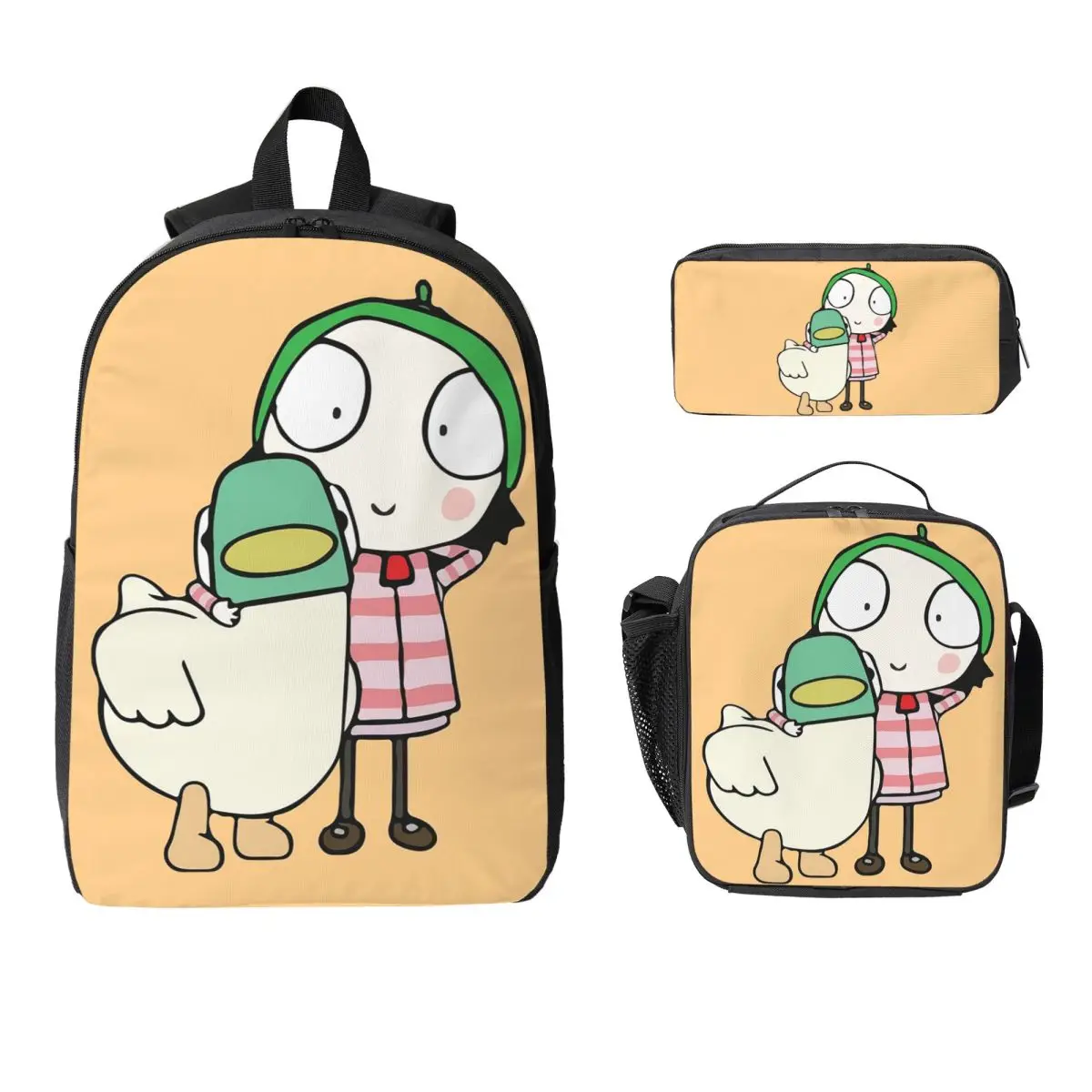 Sarah And Duck Having Fun Backpack Student BookBag School Bag Laptop Shoulder Bags 3ps Insulated Lunch Bag Pencil Case
Sarah And Duck Having Fun Backpack Student BookBag School Bag Laptop Shoulder Bags 3ps Insulated Lunch Bag Pencil Case