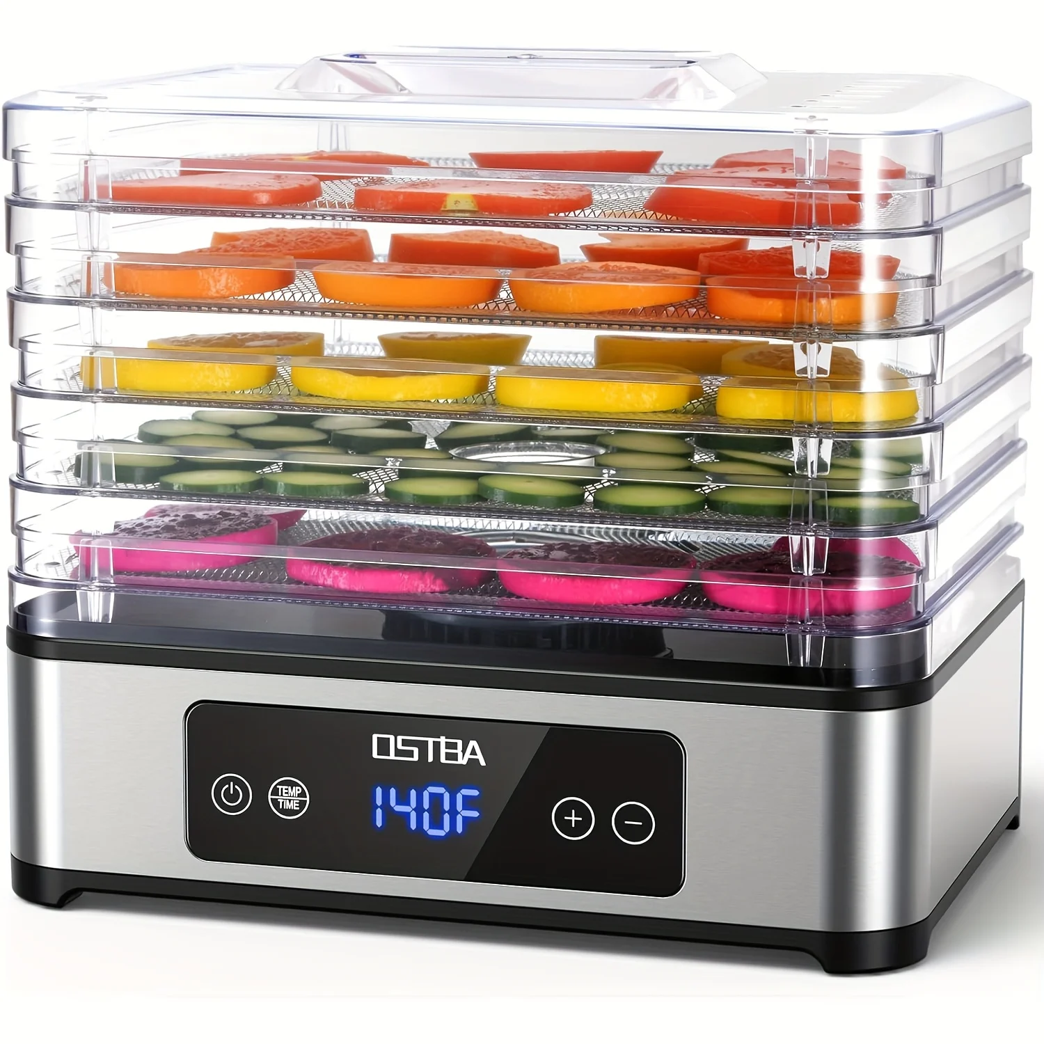 Food Dehydrator Machine, 5 Stainless Steel Trays Food Dryer, 48H Timer And Temperature Control, Recipes Book Included, 420W
Food Dehydrator Machine, 5 Stainless Steel Trays Food Dryer, 48H Timer And Temperature Control, Recipes Book Included, 420W