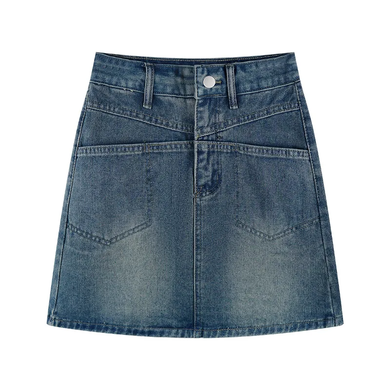 Women's Casual Short Denim Skirt Trendy High Waist Spring and Summer A-Line Jean Mini Denim Skirts with Pockets Hot Girl Skirt
Women's Casual Short Denim Skirt Trendy High Waist Spring and Summer A-Line Jean Mini Denim Skirts with Pockets Hot Girl Skirt