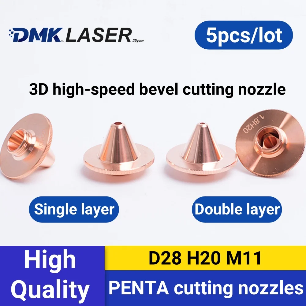 5pcs/lot PENTA bevel 3D laser cutting nozzles D28 H20 M11 single/double layer high speed copper nozzle for penta cutting machine
5pcs/lot PENTA bevel 3D laser cutting nozzles D28 H20 M11 single/double layer high speed copper nozzle for penta cutting machine