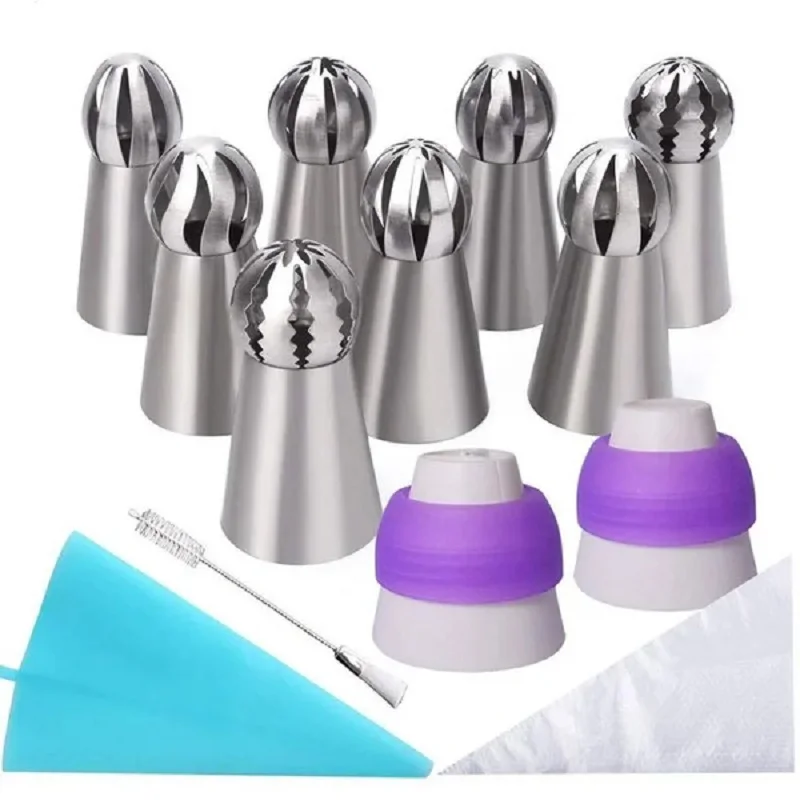 8 Styles Russian Piping Nozzle Set Sphere Ball Icing Pastry Tips Sugarcraft Cupcake Decorator Kitchen Bakeware Tools
8 Styles Russian Piping Nozzle Set Sphere Ball Icing Pastry Tips Sugarcraft Cupcake Decorator Kitchen Bakeware Tools