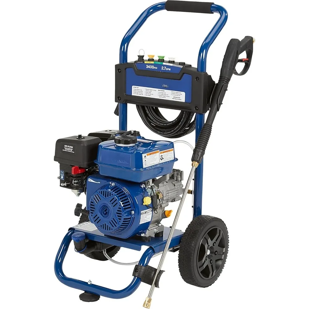 Gas Cold Water Pressure Washer, 3400 PSI, 2.7 GPM, Maintenance-Free Axial Pump, Steel Tube Frame
Gas Cold Water Pressure Washer, 3400 PSI, 2.7 GPM, Maintenance-Free Axial Pump, Steel Tube Frame