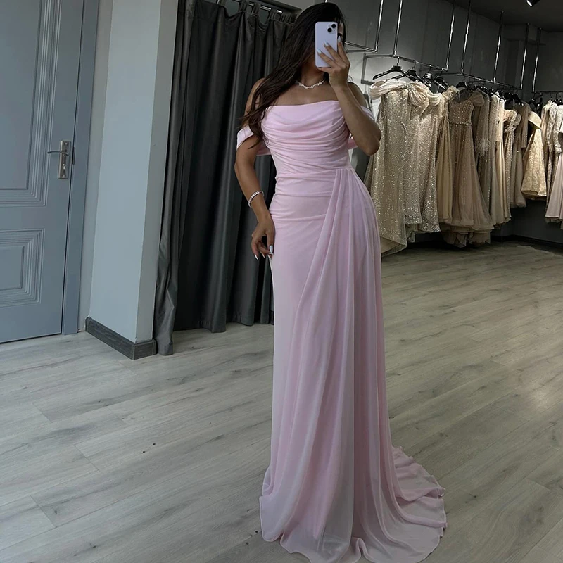Thinyfull Boho Pink Prom Evening Dresses Off The Shoulder Holiday Mermaid Party Dress Chiffon Cocktail Prom Gowns Customized
Thinyfull Boho Pink Prom Evening Dresses Off The Shoulder Holiday Mermaid Party Dress Chiffon Cocktail Prom Gowns Customized