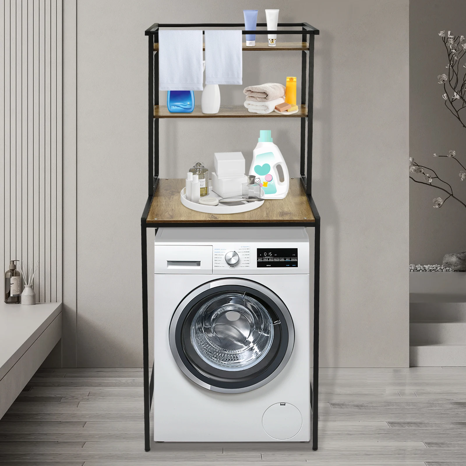 Washer and Dryer Storage Shelf Bathroom Space Saving Organizer Standing Rack 69*60*176cm
Washer and Dryer Storage Shelf Bathroom Space Saving Organizer Standing Rack 69*60*176cm