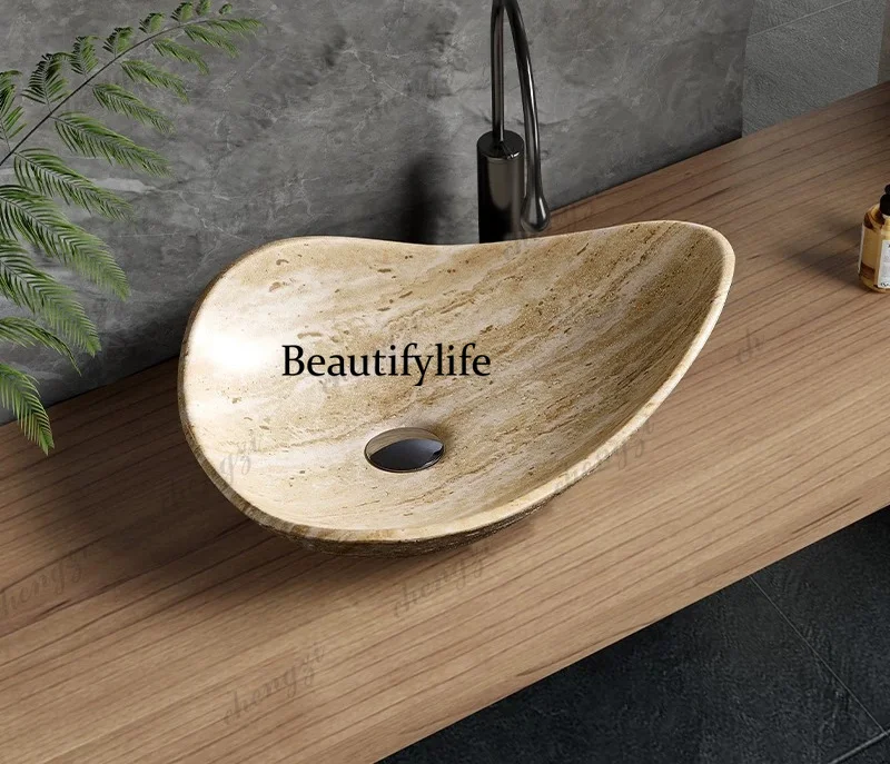 P37 travertine style countertop basin wash basin designer high-end art basin small size countertop
P37 travertine style countertop basin wash basin designer high-end art basin small size countertop