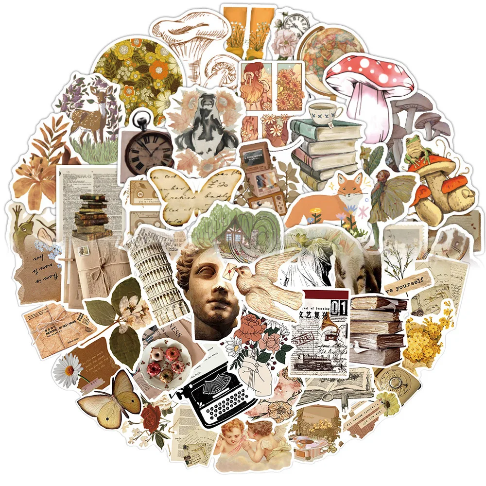 10/30/50pcs Vintage Art Animal and Mushroom Graffiti Stickers Aesthetic Cartoon Decals DIY Stationery Helmet Phone Retro Sticker
10/30/50pcs Vintage Art Animal and Mushroom Graffiti Stickers Aesthetic Cartoon Decals DIY Stationery Helmet Phone Retro Sticker