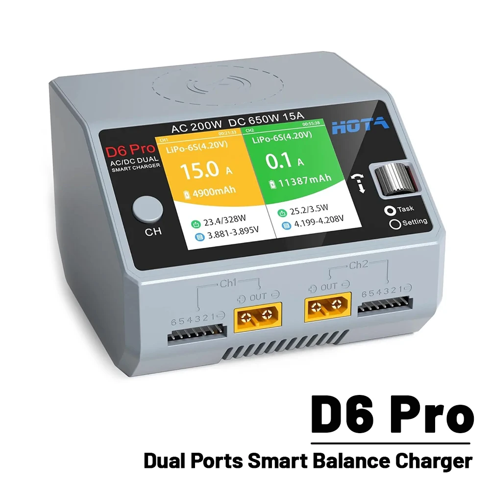 Original HOTA D6 Pro AC 200w DC 2x325w /15a Channel Smart Battery Charger Discharger Lipo Charger For Rc Drone Spare Parts-Grey
Original HOTA D6 Pro AC 200w DC 2x325w /15a Channel Smart Battery Charger Discharger Lipo Charger For Rc Drone Spare Parts-Grey