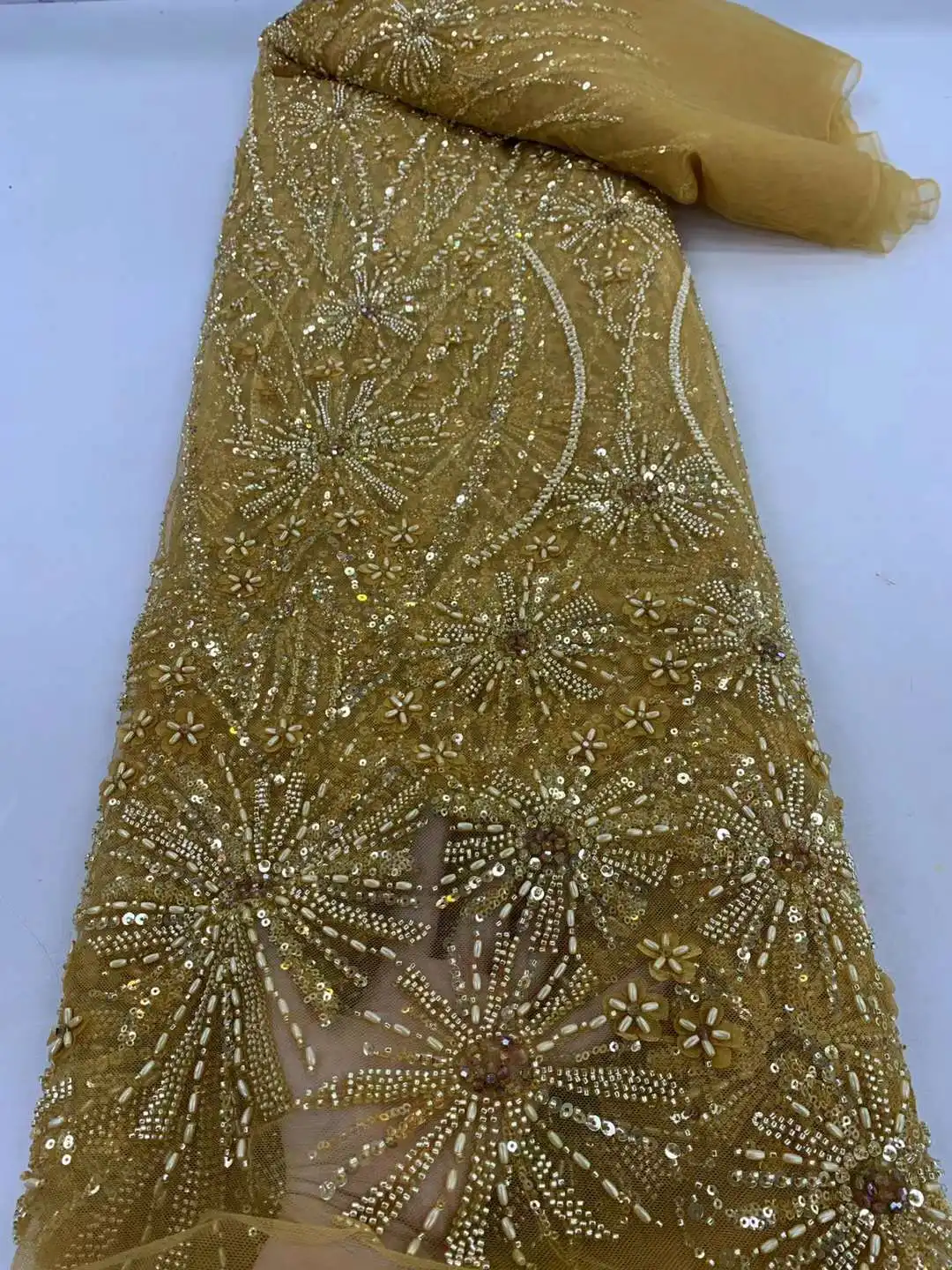 Top quality Beads Embroidery With Crystal Stones Pearls French Tulle Net, African Fabric For Party Dresses, Wedding,
Top quality Beads Embroidery With Crystal Stones Pearls French Tulle Net, African Fabric For Party Dresses, Wedding,