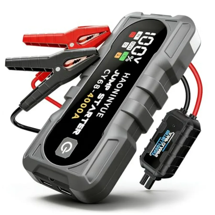 4000A Car Battery Jumper Starter 12V Portable Jump Starter with Power Bank and Jumper Cables LED Light and USB Ports Suitable f
4000A Car Battery Jumper Starter 12V Portable Jump Starter with Power Bank and Jumper Cables LED Light and USB Ports Suitable f