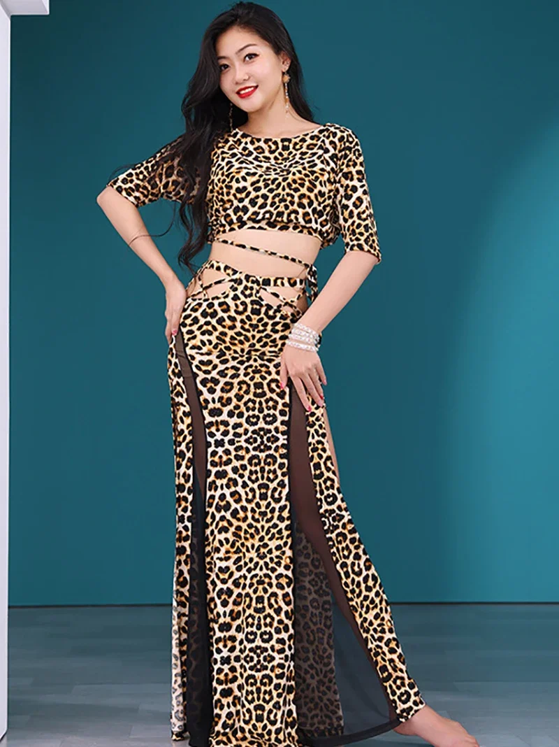 Women Proffesional Bellydance Costume Leopard Short Sleeves Top Long Skirt Dancewear Suit Girls Oriental Dance Outfit Clothes
Women Proffesional Bellydance Costume Leopard Short Sleeves Top Long Skirt Dancewear Suit Girls Oriental Dance Outfit Clothes