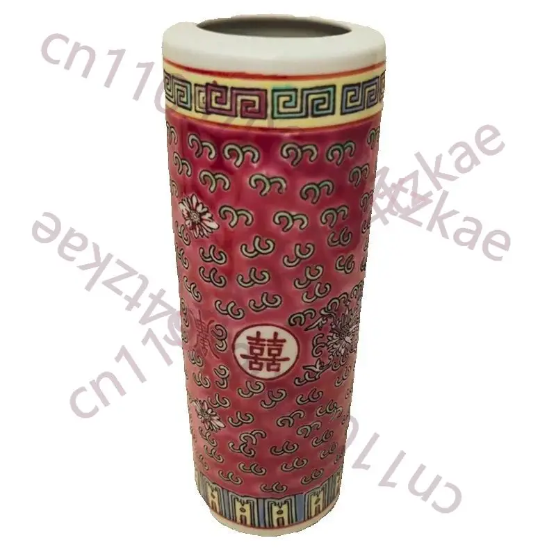 Red Background Double Happiness Patterned Cylindrical Porcelain Vase Chinese Traditional Design Collectible Artware
Red Background Double Happiness Patterned Cylindrical Porcelain Vase Chinese Traditional Design Collectible Artware